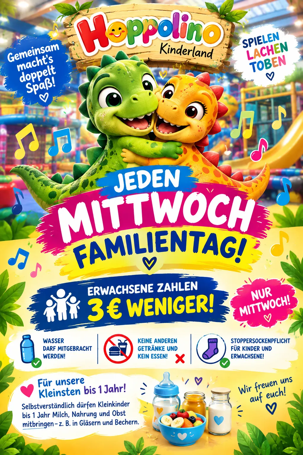 Familientag jeden Mittwoch im Hoppolino Kinderland